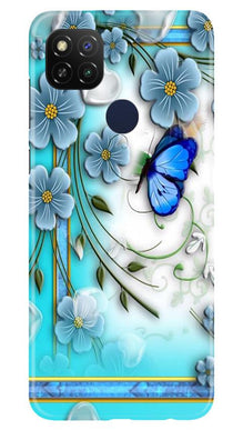 Blue Butterfly Mobile Back Case for Poco C31 (Design - 21)