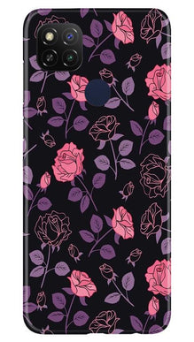Rose Black Background Mobile Back Case for Poco C31 (Design - 27)