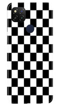 Black White Boxes Mobile Back Case for Poco C31 (Design - 372)