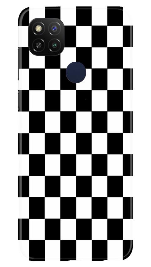 Black White Boxes Mobile Back Case for Poco C31 (Design - 372)