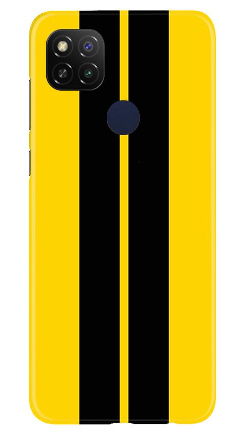 Black Yellow Pattern Mobile Back Case for Poco C31 (Design - 377)