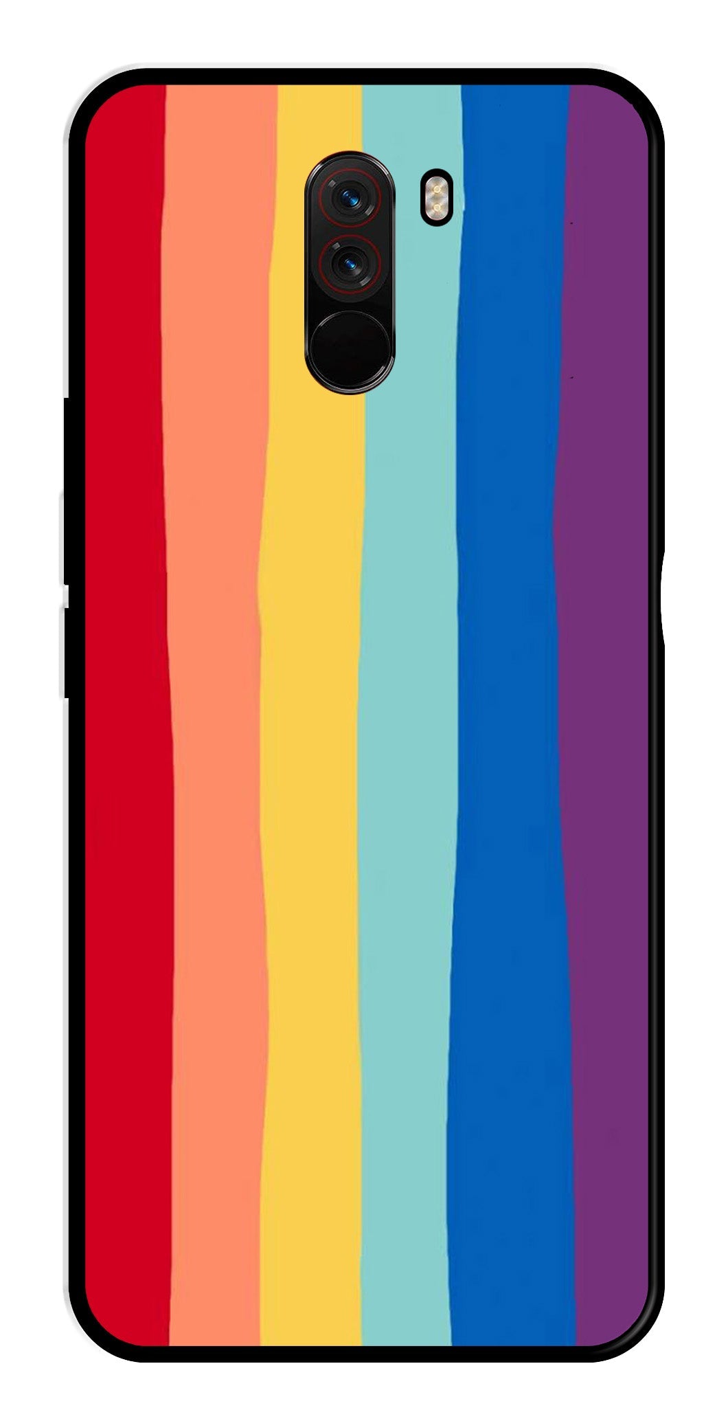 Rainbow MultiColor Metal Mobile Case for Poco F1   (Design No -03)