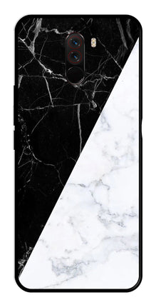 Black White Marble Design Metal Mobile Case for Poco F1