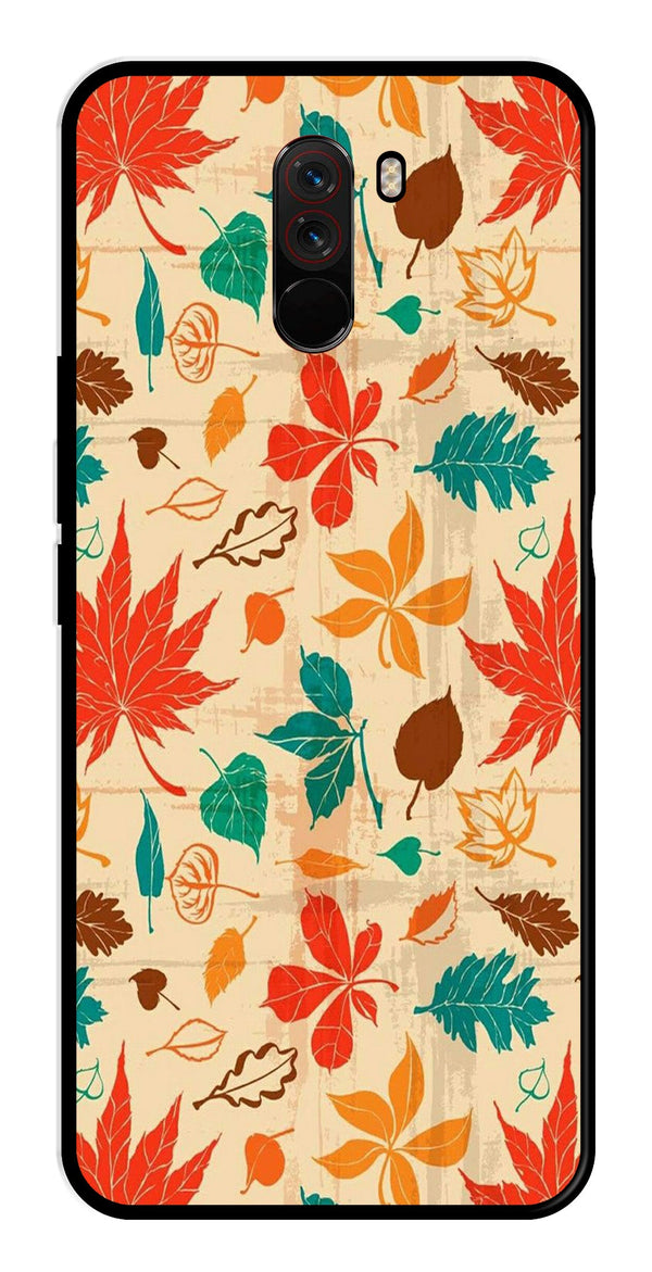 Leafs Design Metal Mobile Case for Poco F1   (Design No -14)
