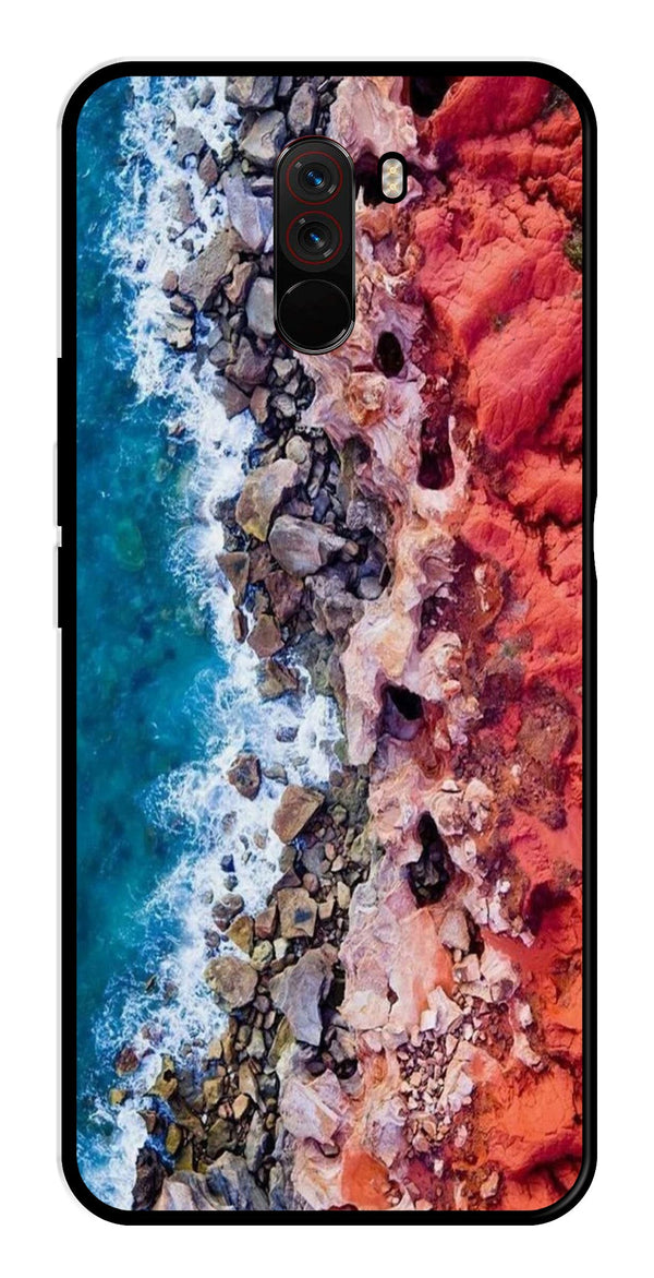 Sea Shore Metal Mobile Case for Poco F1   (Design No -18)