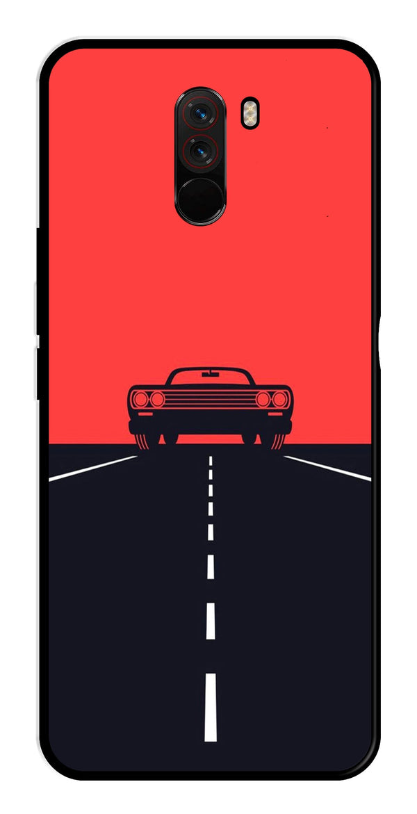 Car Lover Metal Mobile Case for Poco F1   (Design No -21)