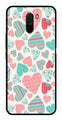 Hearts Pattern Metal Mobile Case for Poco F1   (Design No -22)