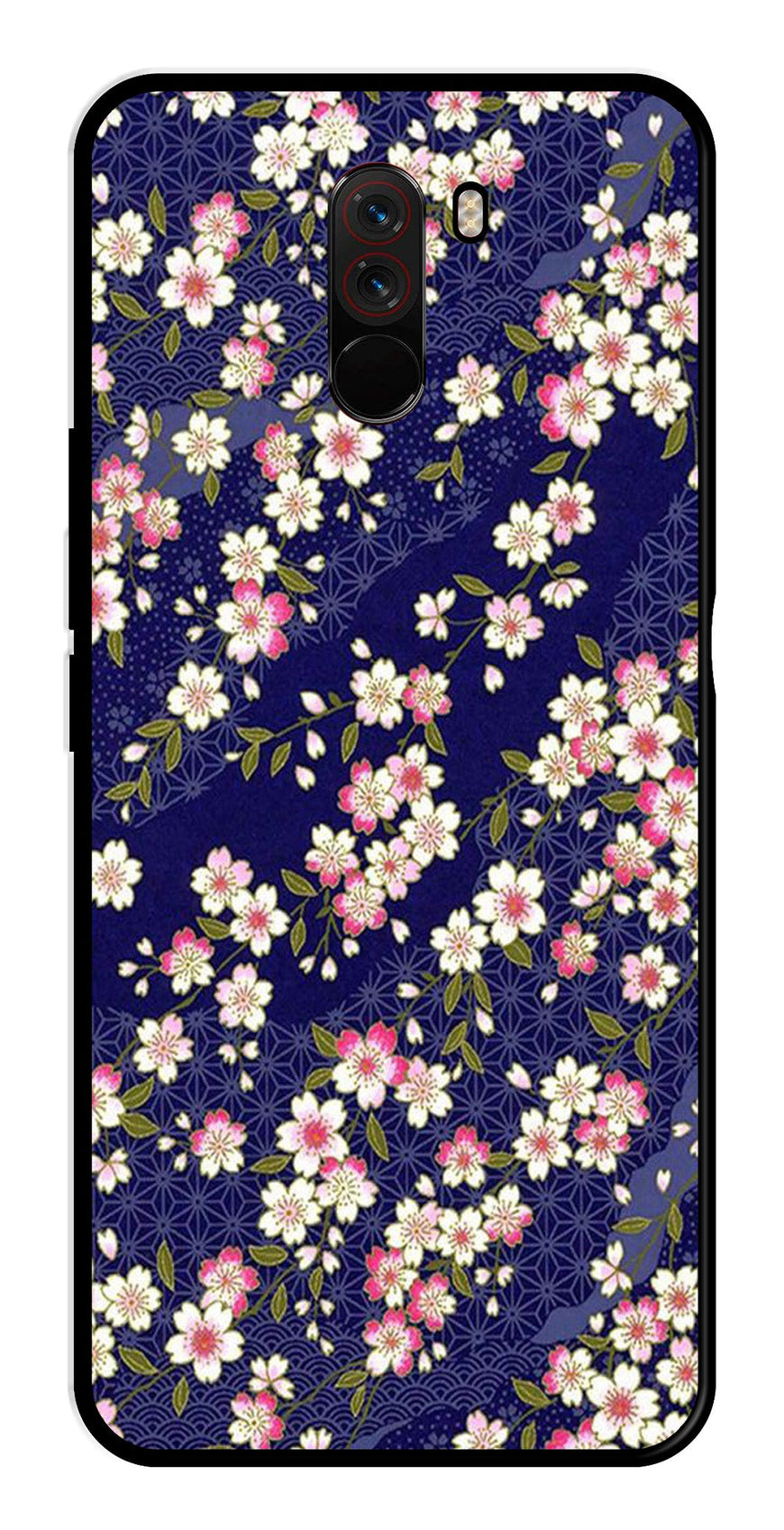 Flower Design Metal Mobile Case for Poco F1   (Design No -25)