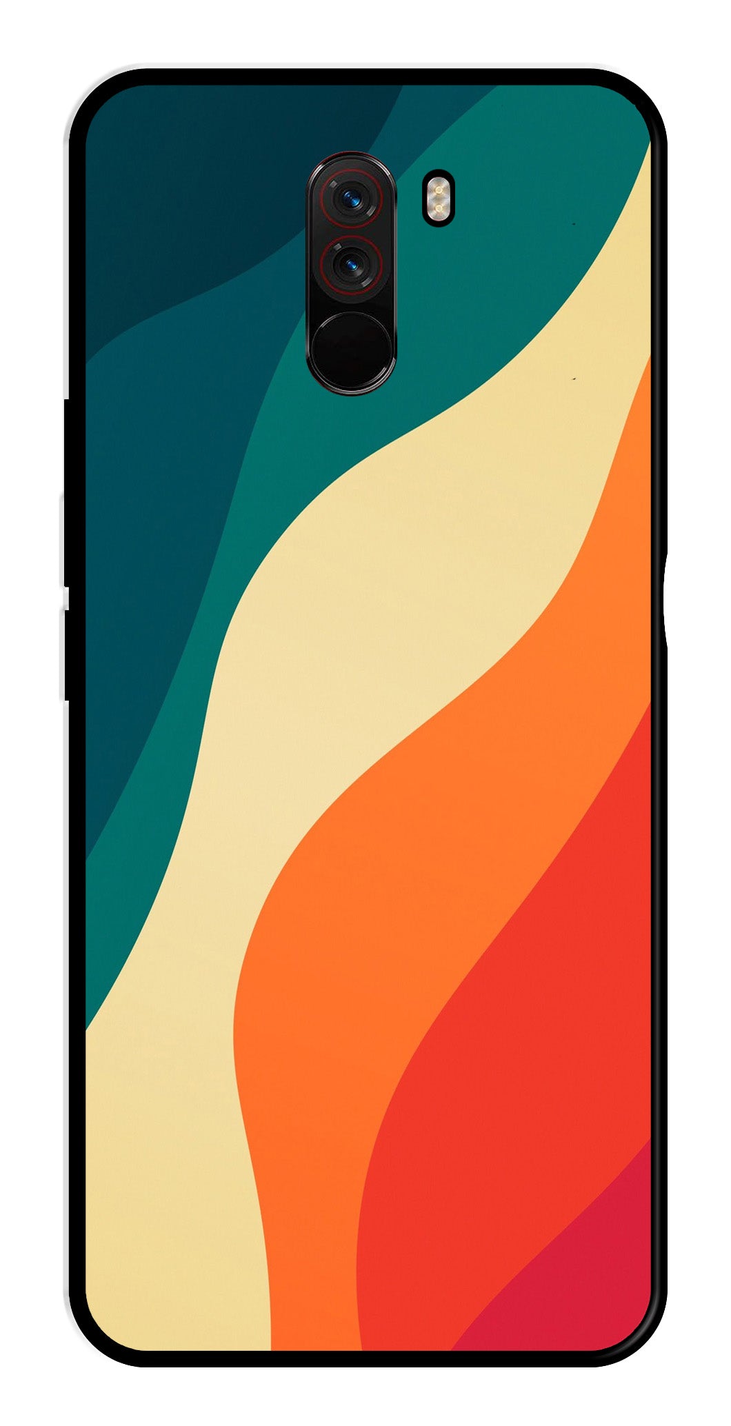 Muted Rainbow Metal Mobile Case for Poco F1   (Design No -39)