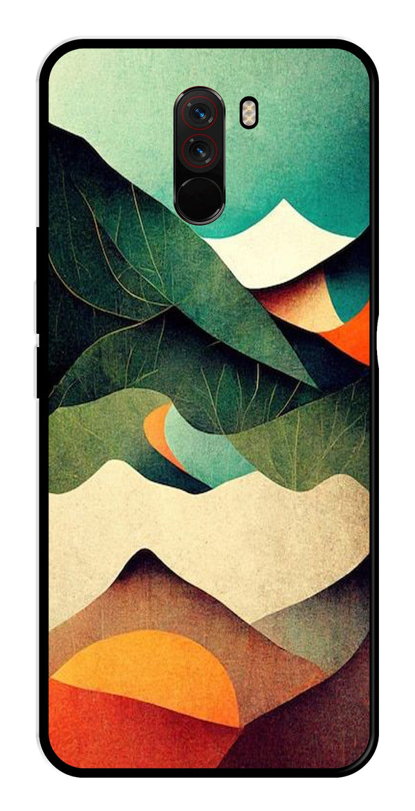 MultiColor Pattern Metal Mobile Case for Poco F1   (Design No -43)