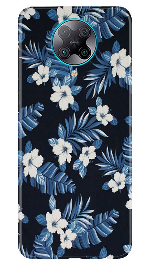 White flowers Blue Background2 Case for Poco F2 Pro