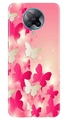 White Pick Butterflies Mobile Back Case for Poco F2 Pro (Design - 28)