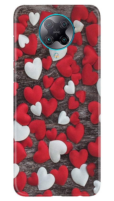 Red White Hearts Case for Poco F2 Pro  (Design - 105)