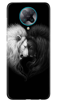 Dark White Lion Mobile Back Case for Poco F2 Pro  (Design - 140)
