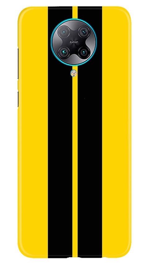 Black Yellow Pattern Mobile Back Case for Poco F2 Pro (Design - 377)