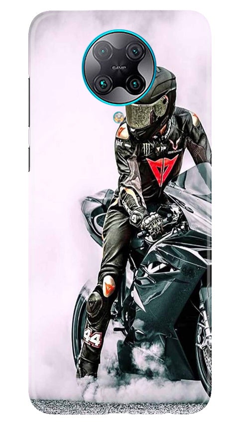 Biker Mobile Back Case for Poco F2 Pro (Design - 383)