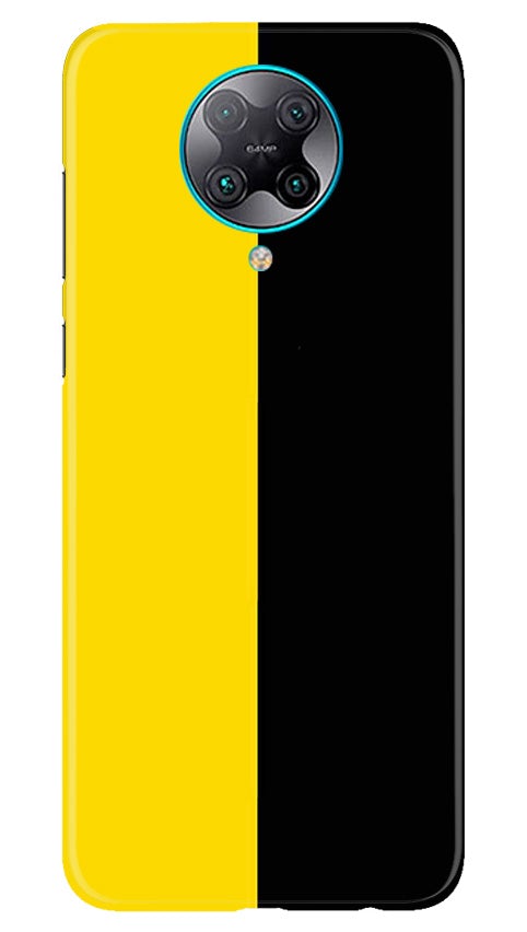 Black Yellow Pattern Mobile Back Case for Poco F2 Pro (Design - 397)