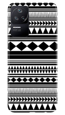 Black white Pattern Mobile Back Case for Poco F4 (Design - 5)