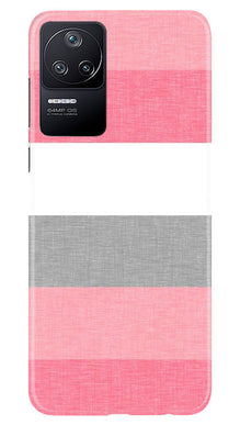 Pink white pattern Mobile Back Case for Poco F4 (Design - 55)