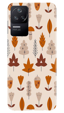 Leaf Pattern Art Mobile Back Case for Poco F4  (Design - 132)