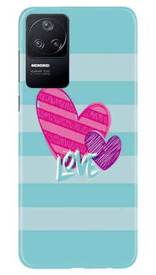 White Heart Mobile Back Case for Poco F4 (Design - 260)