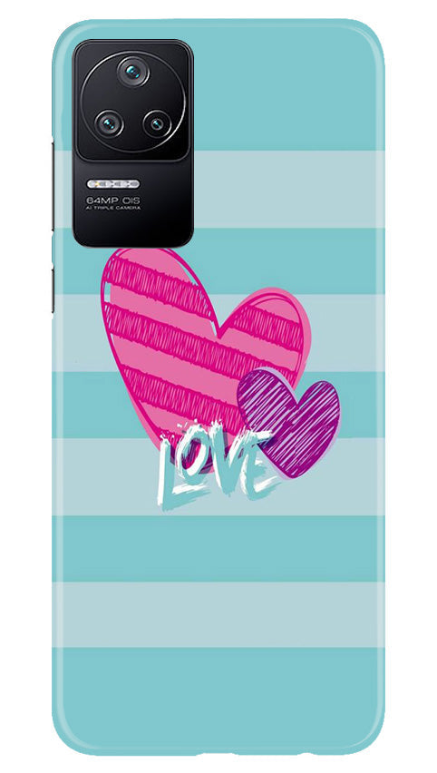 White Heart Case for Poco F4 (Design No. 260)