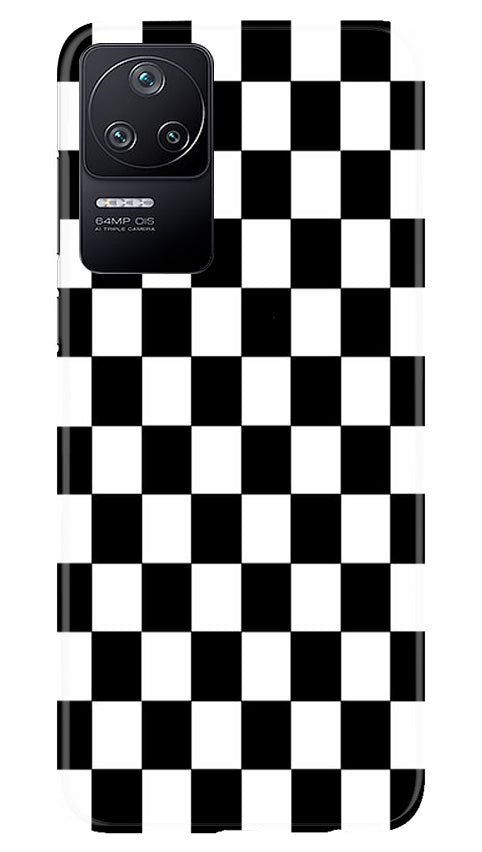Black White Boxes Mobile Back Case for Poco F4 (Design - 331)