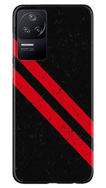 Black Red Pattern Mobile Back Case for Poco F4 (Design - 332)