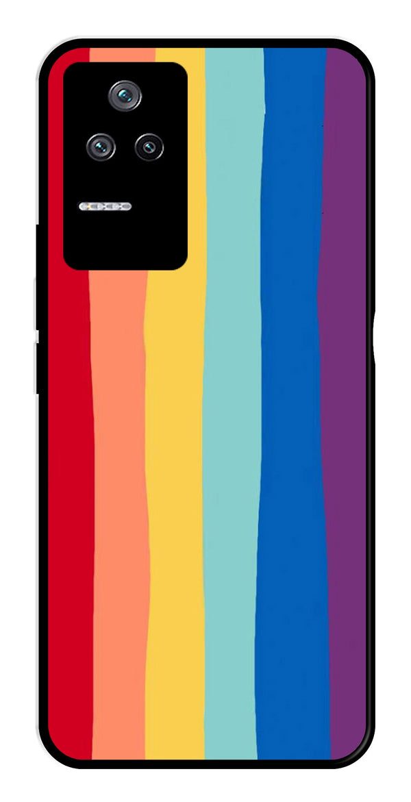 Rainbow MultiColor Metal Mobile Case for Poco F4 5G   (Design No -03)