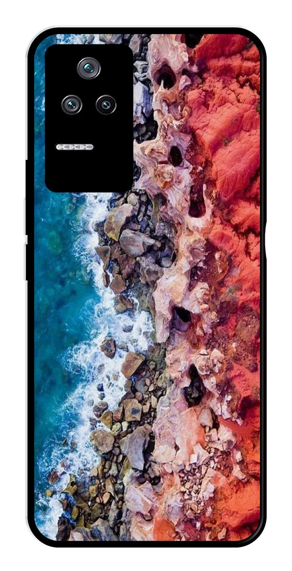 Sea Shore Metal Mobile Case for Poco F4 5G   (Design No -18)