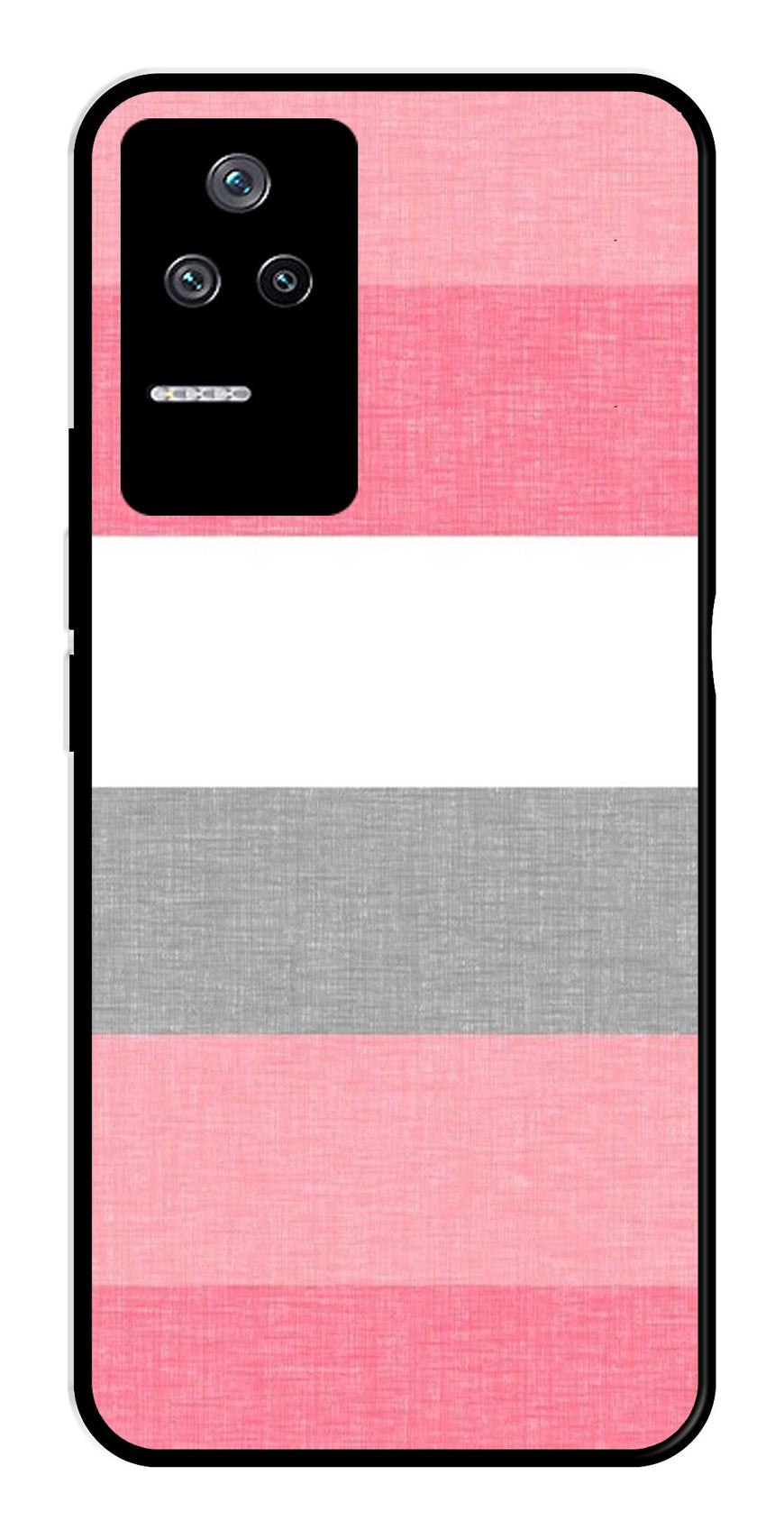 Pink Pattern Metal Mobile Case for Poco F4 5G   (Design No -23)