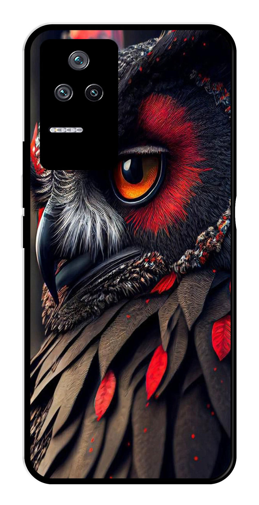 Owl Design Metal Mobile Case for Poco F4 5G   (Design No -26)