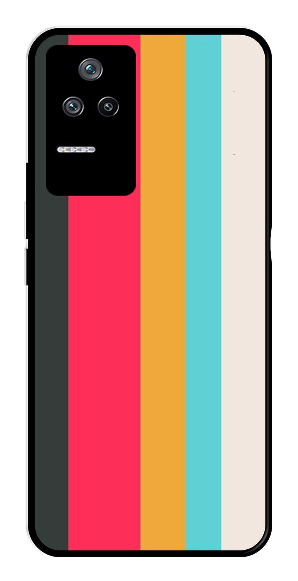 Muted Rainbow Metal Mobile Case for Poco F4 5G   (Design No -31)