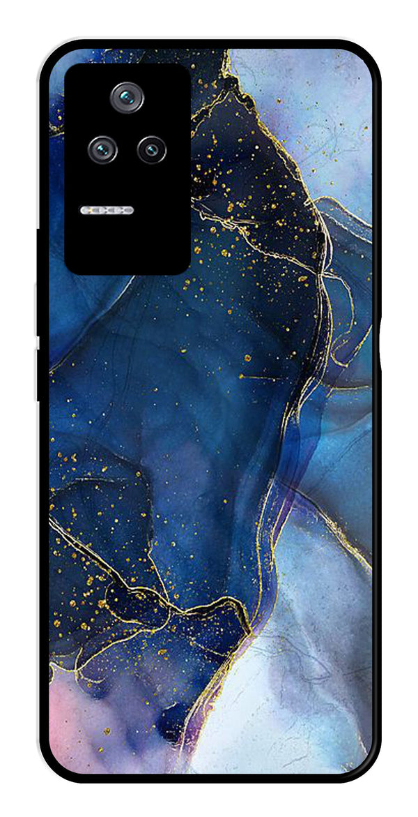 Blue Marble Metal Mobile Case for Poco F4 5G   (Design No -34)