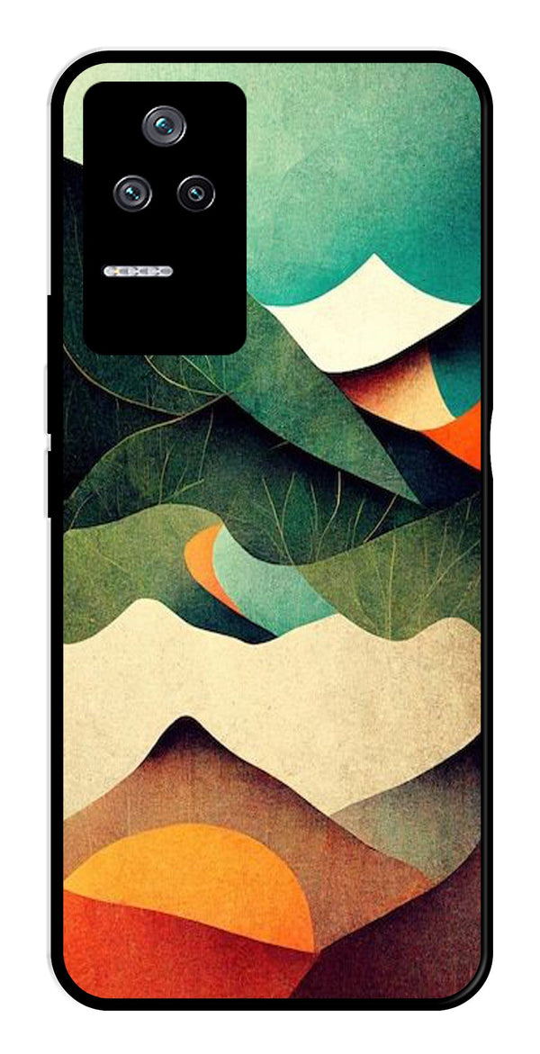 MultiColor Pattern Metal Mobile Case for Poco F4 5G   (Design No -43)