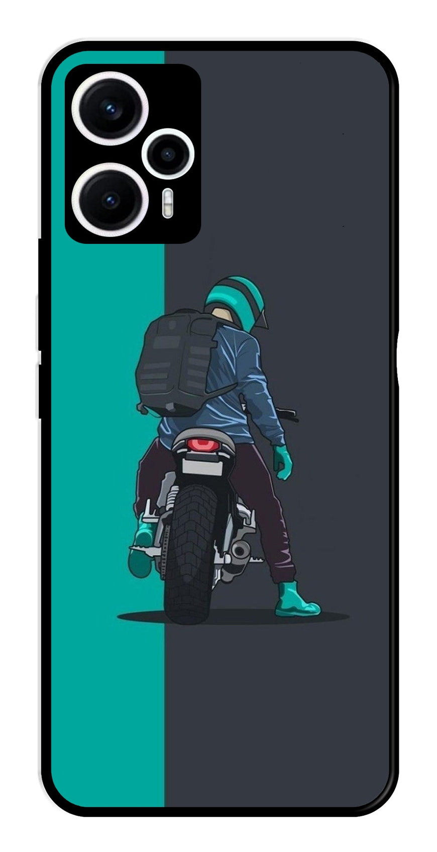 Bike Lover Metal Mobile Case for Poco F5 5G   (Design No -05)
