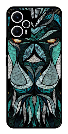 Lion Pattern Metal Mobile Case for Poco F5 5G