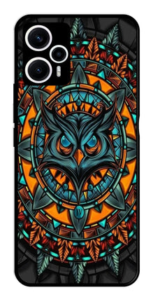 Owl Pattern Metal Mobile Case for Poco F5 5G