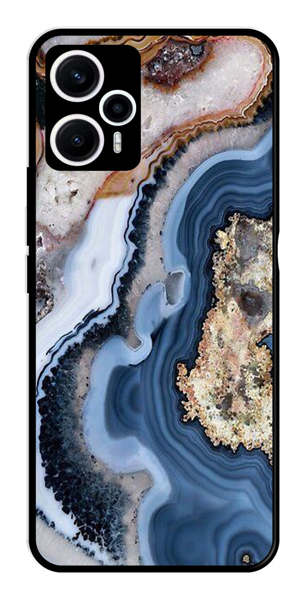 Marble Design Metal Mobile Case for Poco F5 5G   (Design No -53)