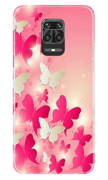 White Pick Butterflies Mobile Back Case for Poco M2 Pro (Design - 28)