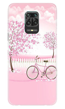 Pink Flowers Cycle Mobile Back Case for Poco M2 Pro  (Design - 102)