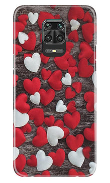 Red White Hearts Mobile Back Case for Poco M2 Pro  (Design - 105)