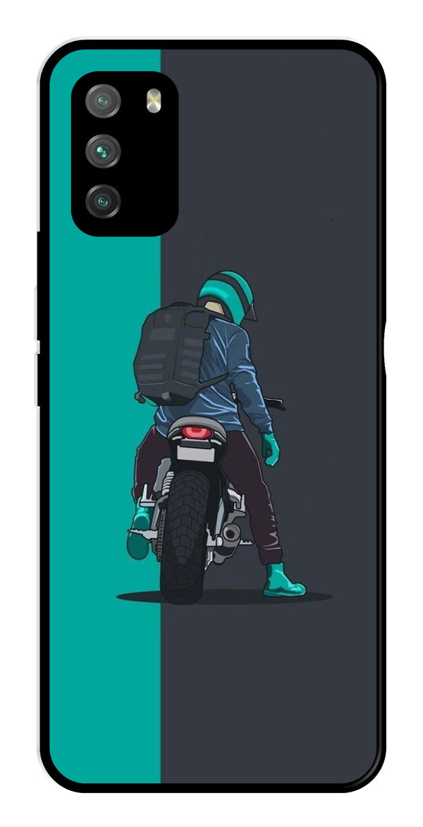 Bike Lover Metal Mobile Case for Poco M3   (Design No -05)