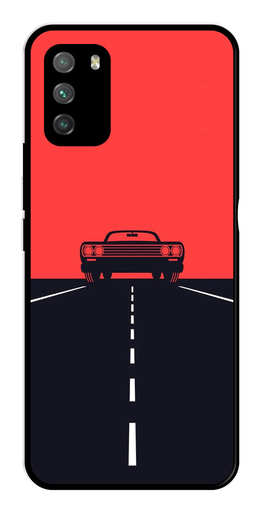 Car Lover Metal Mobile Case for Poco M3   (Design No -21)