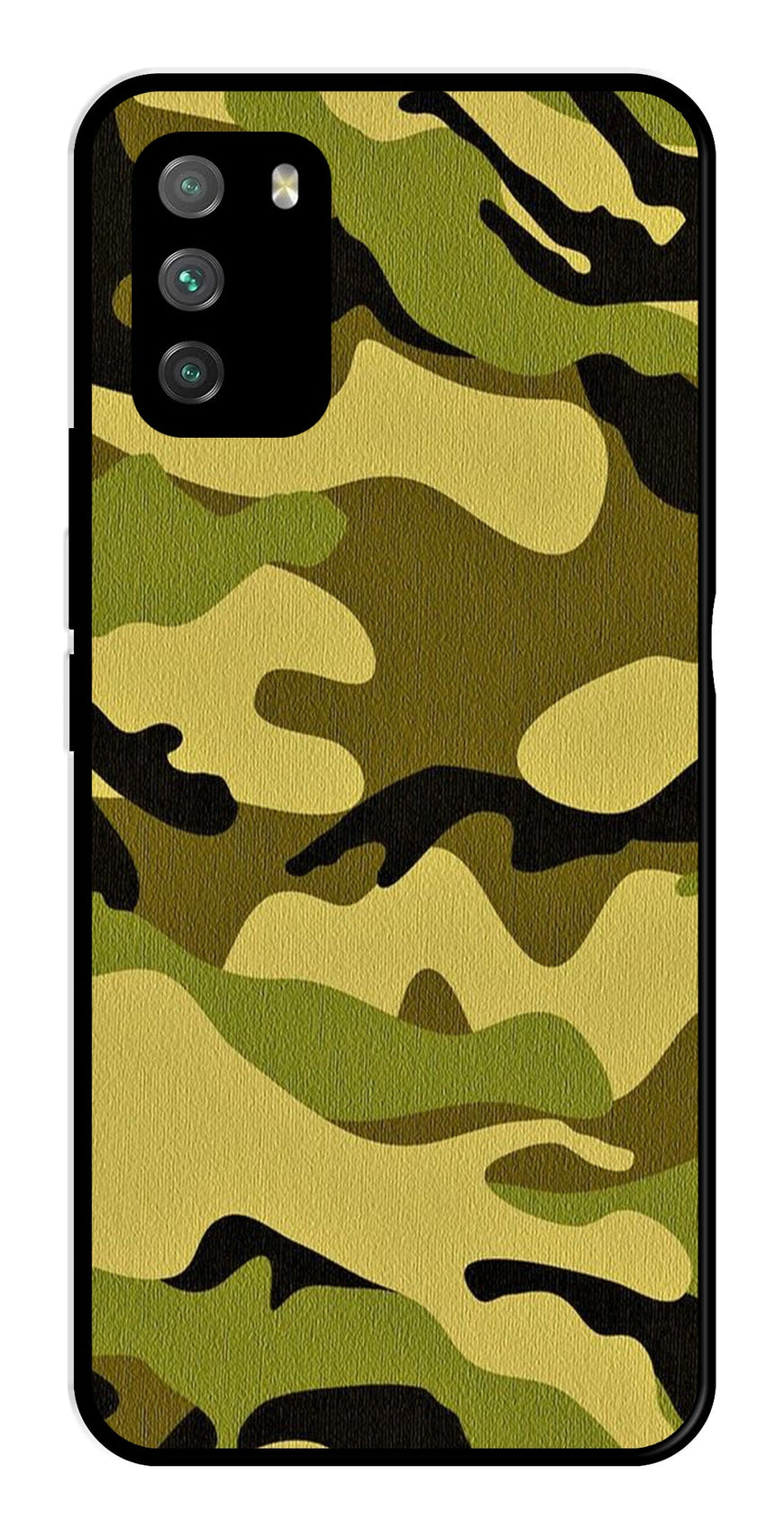 Army Pattern Metal Mobile Case for Poco M3   (Design No -35)