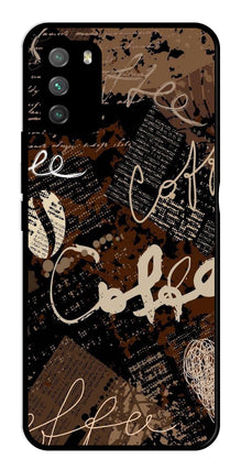 Coffee Pattern Metal Mobile Case for Poco M3