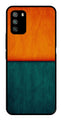 Orange Green Pattern Metal Mobile Case for Poco M3   (Design No -45)