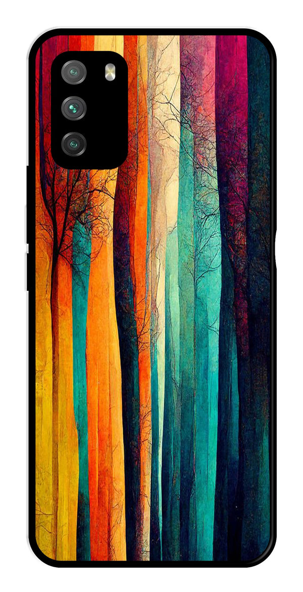 Modern Art Colorful Metal Mobile Case for Poco M3   (Design No -47)