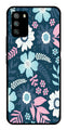 Flower Leaves Design Metal Mobile Case for Poco M3   (Design No -50)