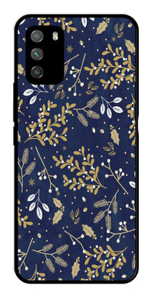 Floral Pattern  Metal Mobile Case for Poco M3